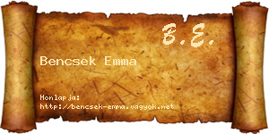 Bencsek Emma névjegykártya